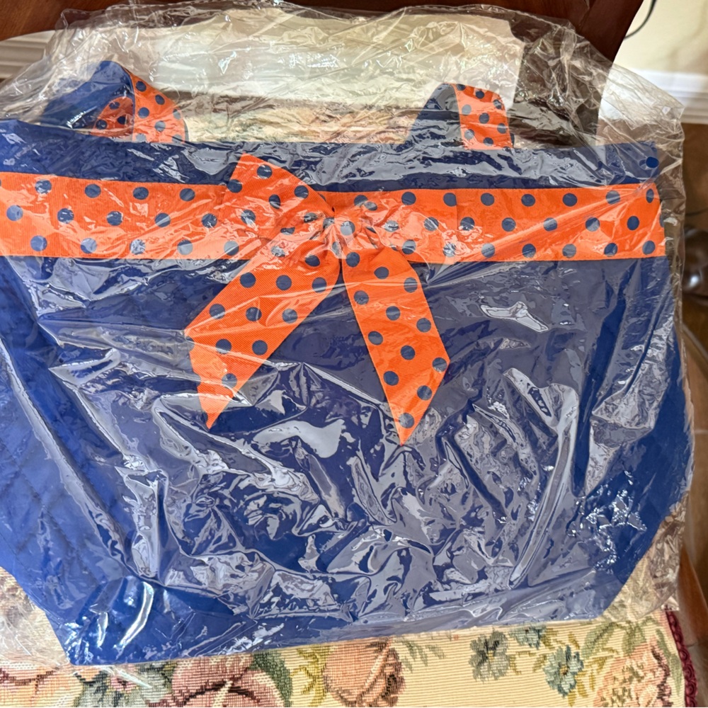 Gator Blue and Orange Polka Dot Tote Bag